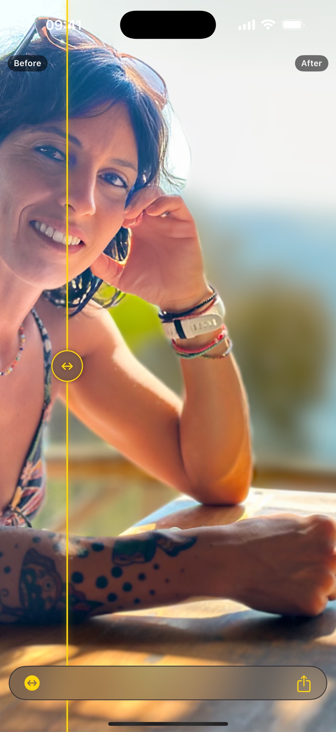 Zeus Enhance comparing before and after on iPhone